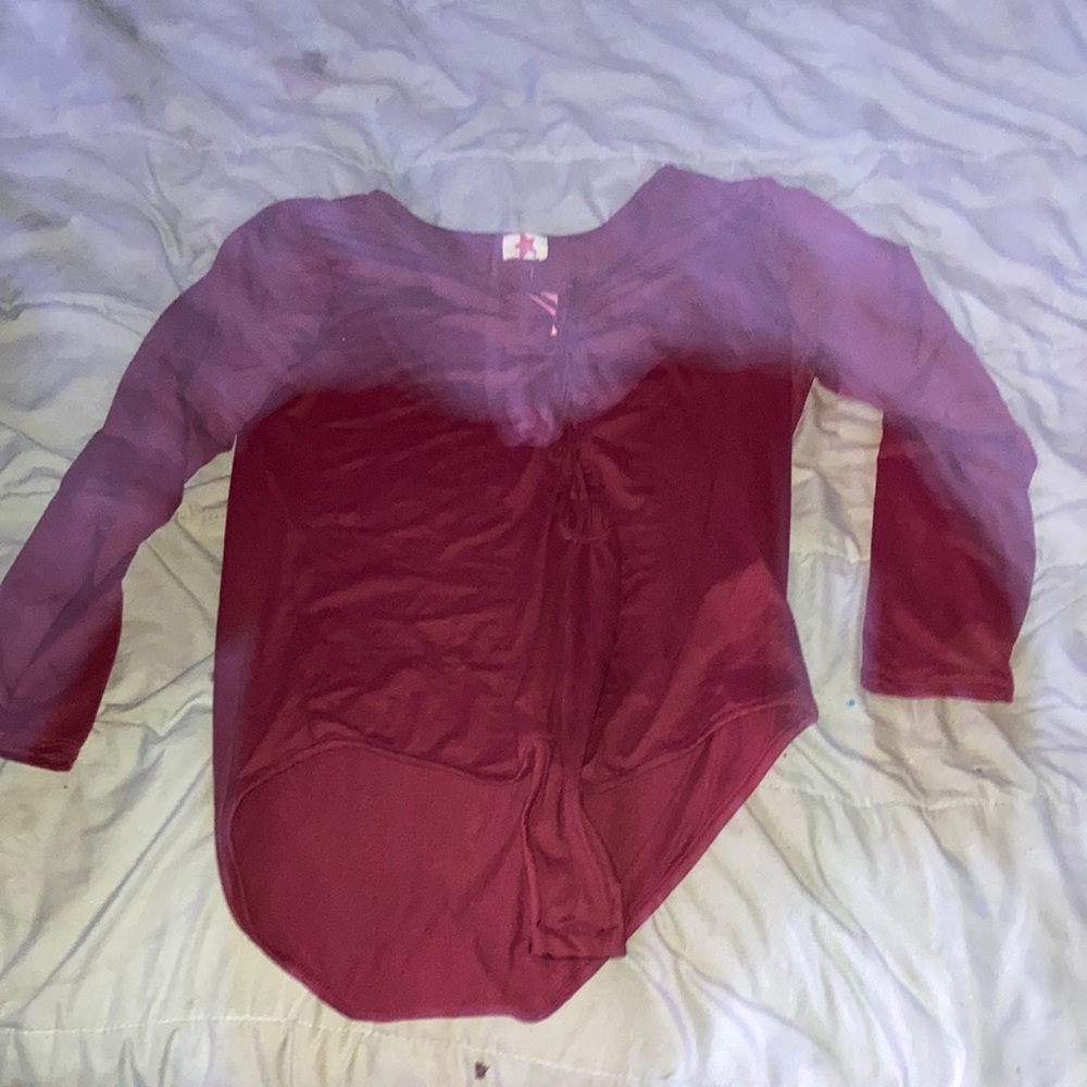 never worn red leotard
